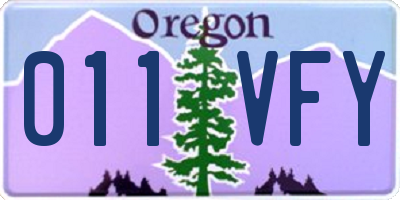 OR license plate 011VFY