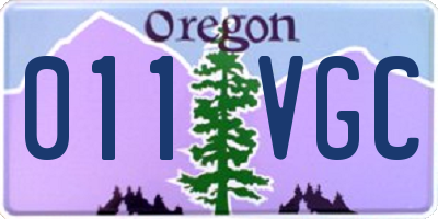 OR license plate 011VGC