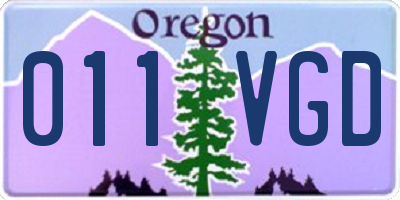OR license plate 011VGD