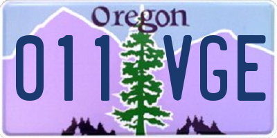 OR license plate 011VGE
