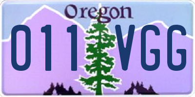 OR license plate 011VGG