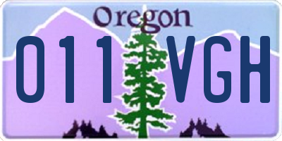 OR license plate 011VGH