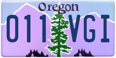 OR license plate 011VGI