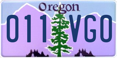 OR license plate 011VGO