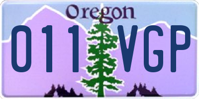 OR license plate 011VGP