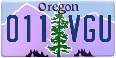 OR license plate 011VGU