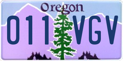 OR license plate 011VGV