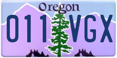 OR license plate 011VGX