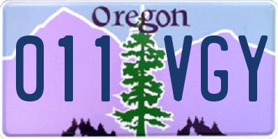 OR license plate 011VGY