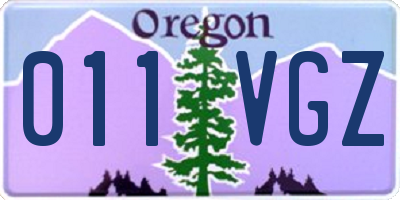 OR license plate 011VGZ