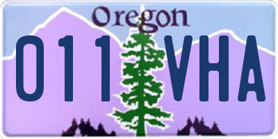OR license plate 011VHA