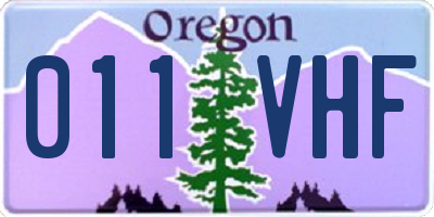 OR license plate 011VHF