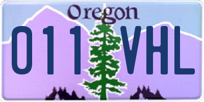 OR license plate 011VHL