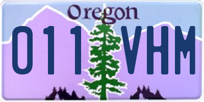 OR license plate 011VHM
