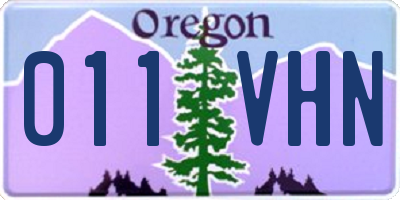 OR license plate 011VHN