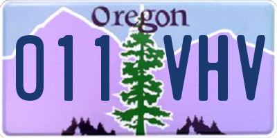 OR license plate 011VHV