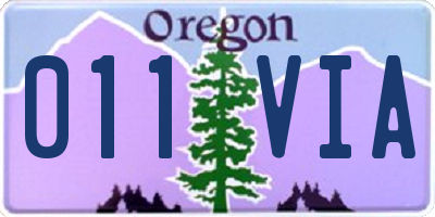 OR license plate 011VIA