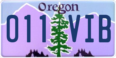 OR license plate 011VIB