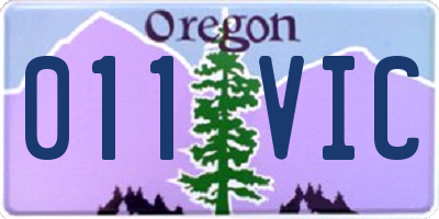 OR license plate 011VIC