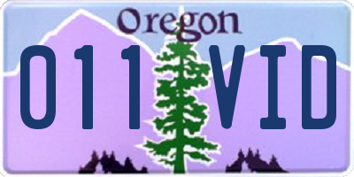 OR license plate 011VID