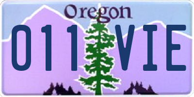 OR license plate 011VIE