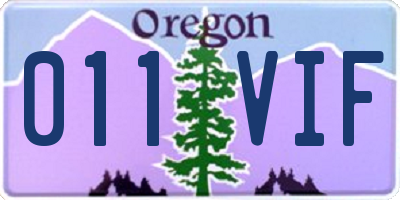 OR license plate 011VIF