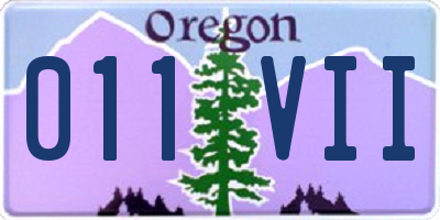 OR license plate 011VII
