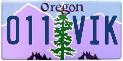 OR license plate 011VIK