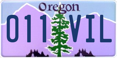 OR license plate 011VIL