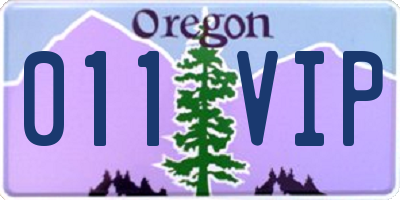 OR license plate 011VIP