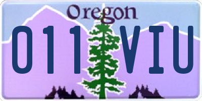 OR license plate 011VIU