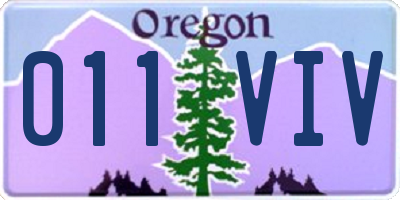 OR license plate 011VIV