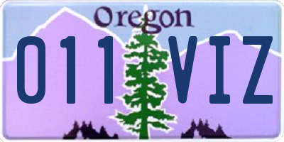 OR license plate 011VIZ