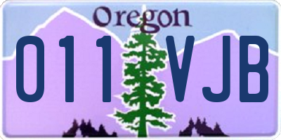 OR license plate 011VJB