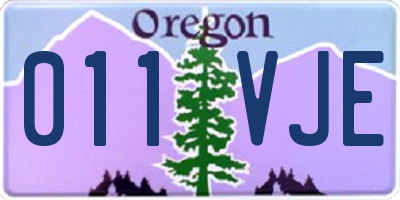OR license plate 011VJE