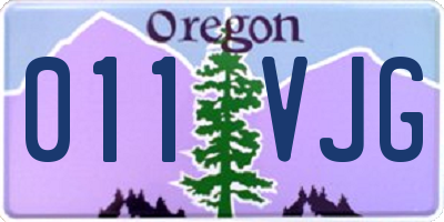 OR license plate 011VJG