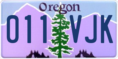 OR license plate 011VJK