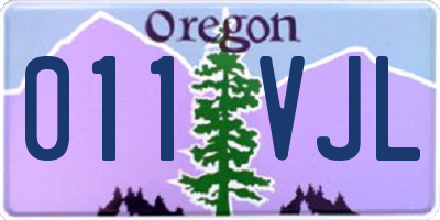 OR license plate 011VJL