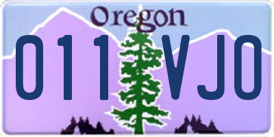 OR license plate 011VJO