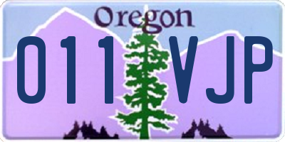 OR license plate 011VJP