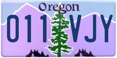 OR license plate 011VJY