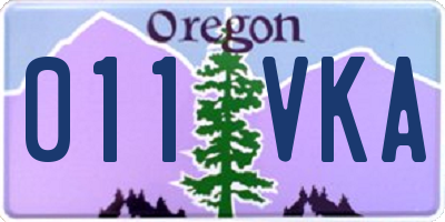 OR license plate 011VKA