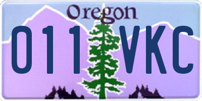 OR license plate 011VKC
