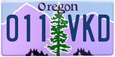 OR license plate 011VKD