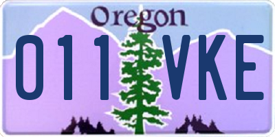 OR license plate 011VKE