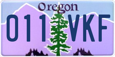 OR license plate 011VKF