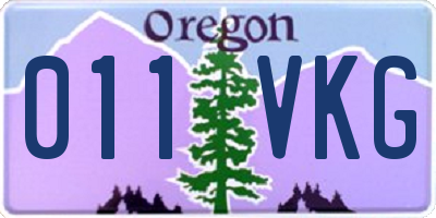 OR license plate 011VKG