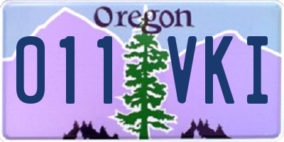 OR license plate 011VKI