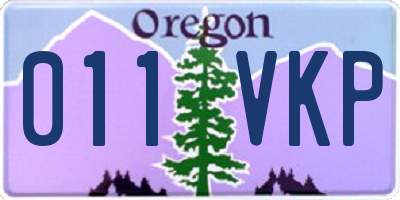 OR license plate 011VKP