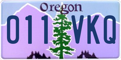 OR license plate 011VKQ